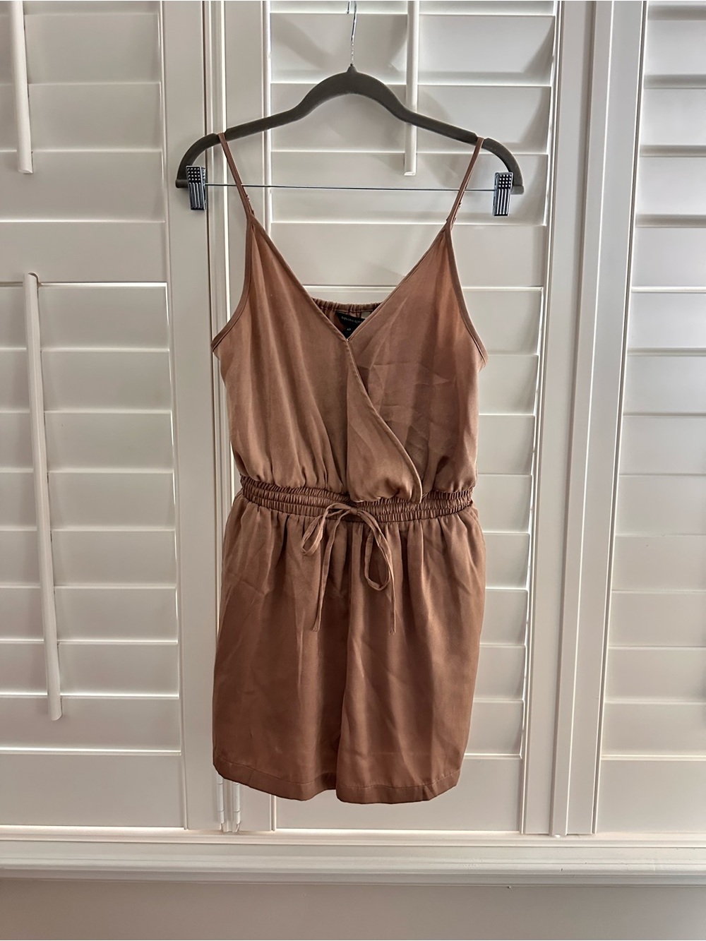 Banana Republic Sleeveless V-Neck Brown Tie-Waist Mini Dress